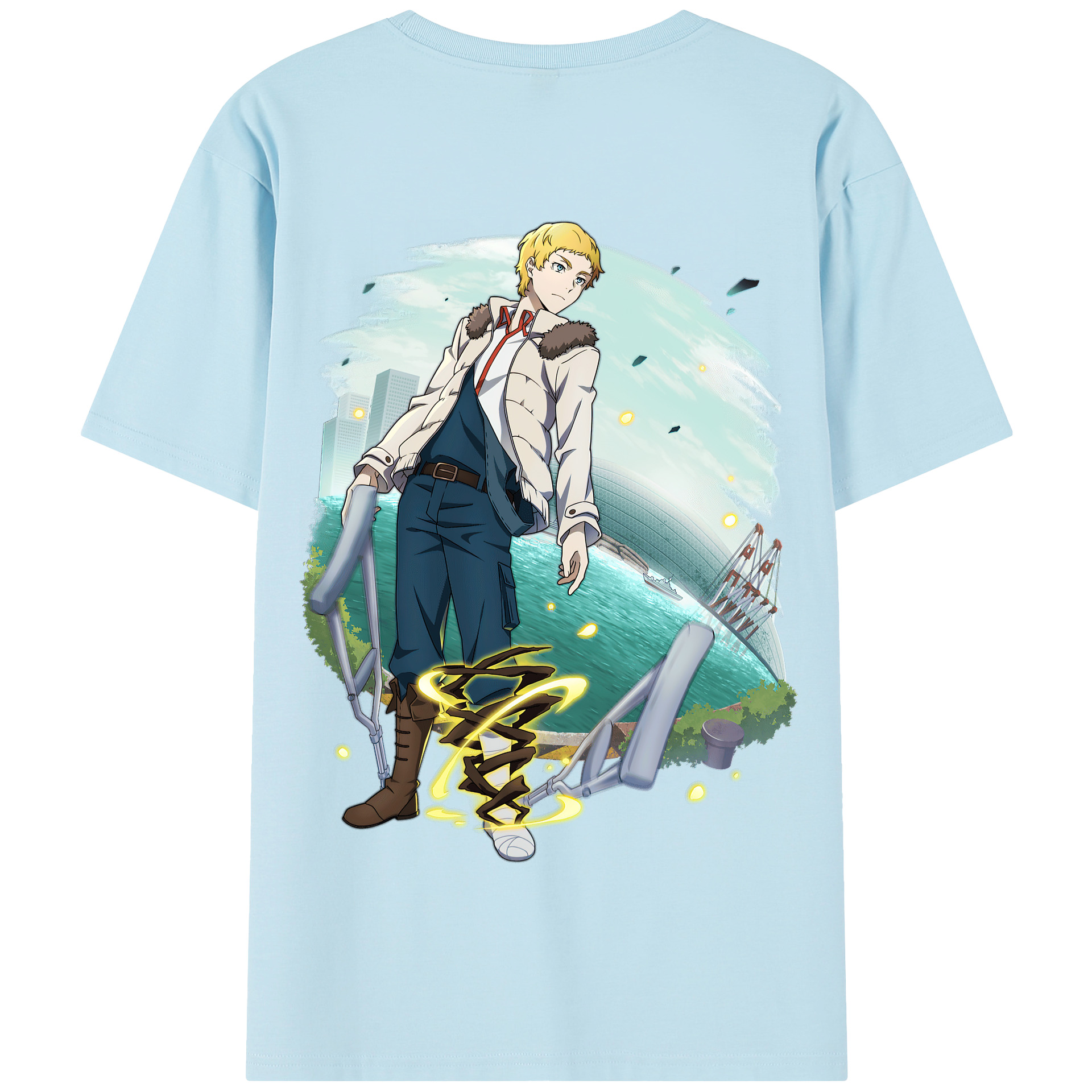 （画像用） 文豪ストレイドッグス Bungo Stray Dogs 綿100％半袖Tシャツ（背面プリント）